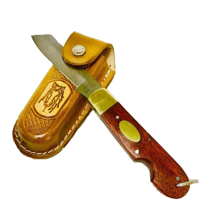 CANIVETE ZEBU INOX 637 Z2 | CAÇA PESCA CAMPING | BAINHA COURO | DURÁVEL
