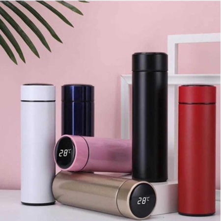 Garrafa Térmica Digital Inteligente De 500ml Em Aço Inoxidável