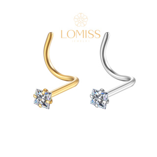 Piercing Nostril Aço Zircônia Cravejada Quadrada em Oferta na Shopee