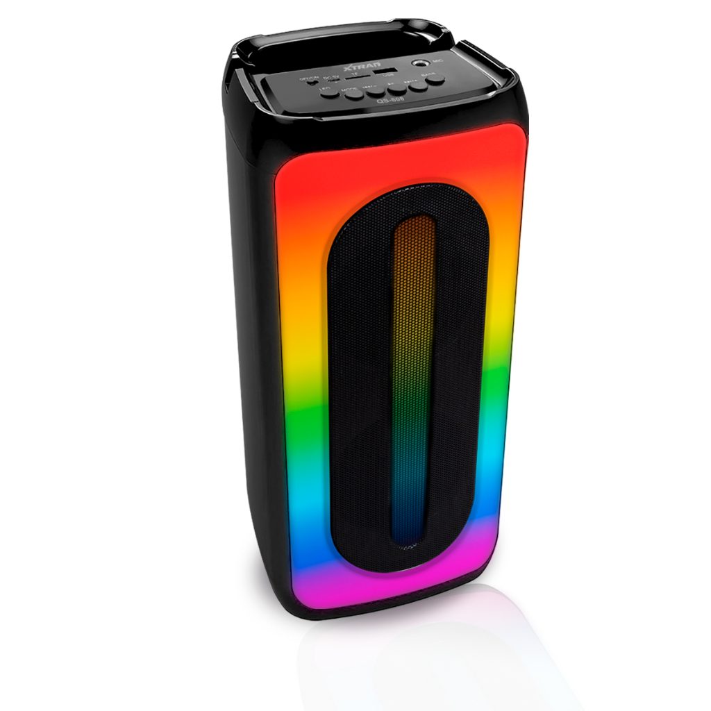 Caixa de som Bluetooth Potente Multimídia com LED RGB Subwoofer TWS Estéreo sem fio QS-808 Marca XTRAD