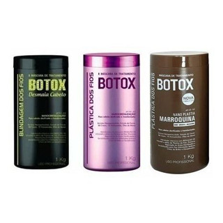 3 Botox Plastica Dos Fios Selagem Termica + Blindagem + Marroquina