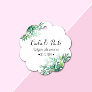 170 Tags Personalizadas Formato Flor tamanho 4x4cm Lembrancinha para Casamento, Noivado e Chá de Cozinha em Oferta na Shopee
