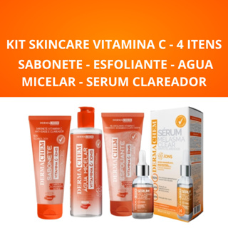 Kit Skin Care Clareador Vitamina C com Serum Melasma para Manchas Dermachem