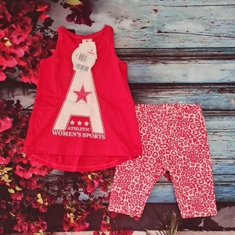 Conjunto Infantil Fem. Blusa Regata e Bermuda Cotton Estampada Animal Print Brandili - 31818.044