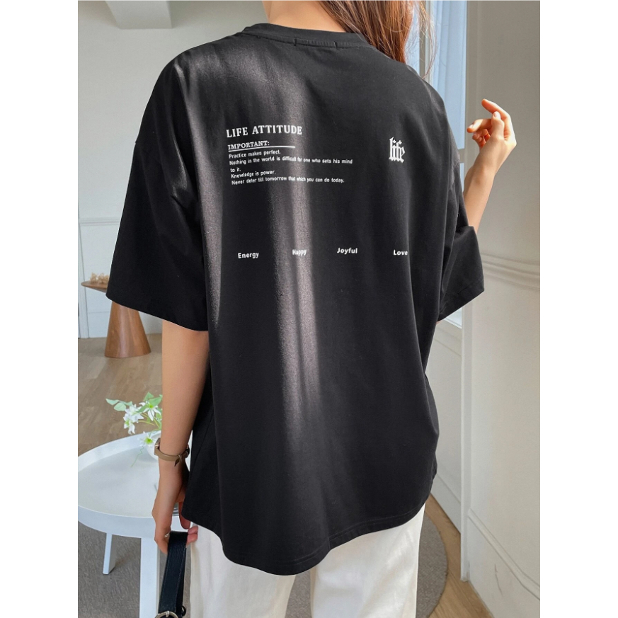 Camiseta Oversized Thug Life Aesthetic Minimalista Estampa Blusa Larga T-Shirt Tumblr Old School Life Style Unissex