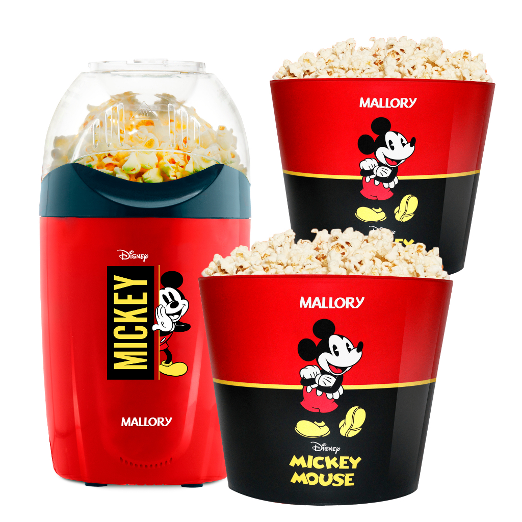 Pipoqueira Elétrica Disney Mickey Mallory Com 2 Baldes Pipoca