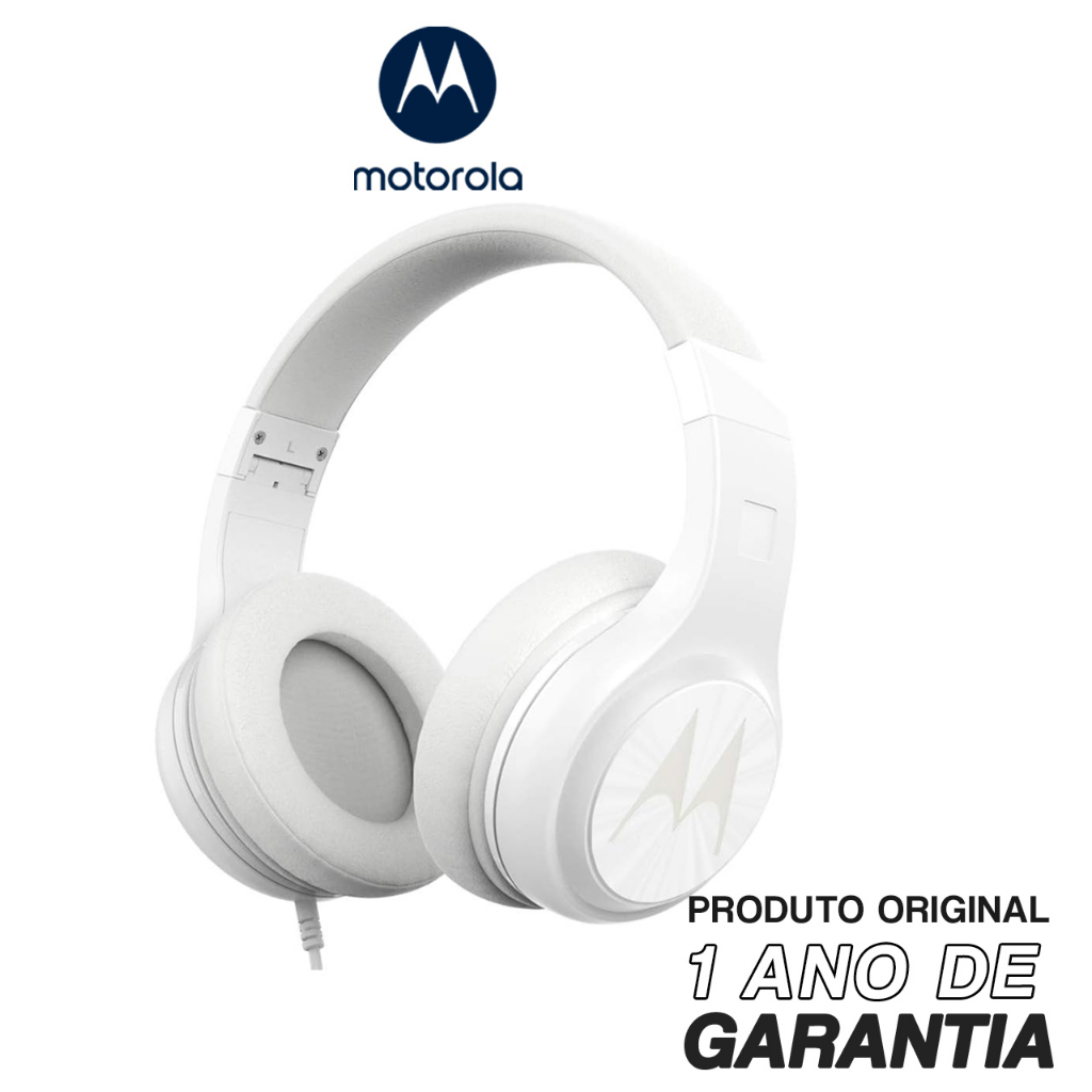 Fone de Ouvido Motorola Pulse 120 Som HD e Microfone Branco