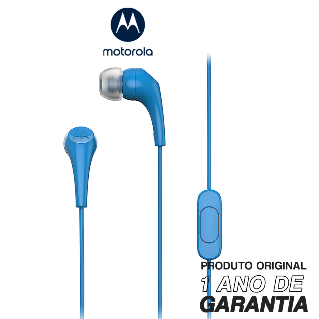 Fone De Ouvido Motorola Earbuds 2-S com Microfone - Azul - Audio