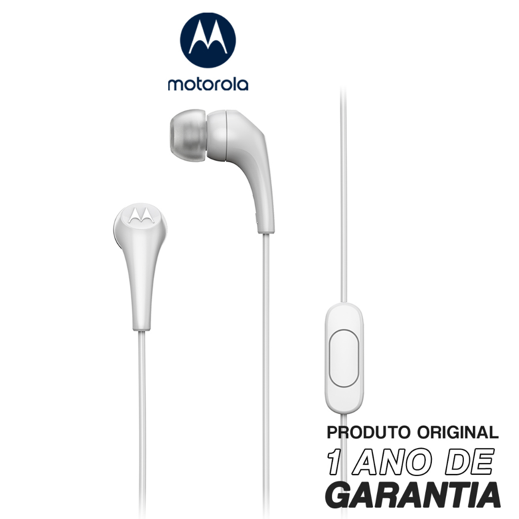 Fone De Ouvido Motorola Earbuds 2-S com Microfone - Branco