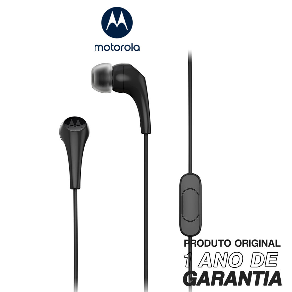 Fone De Ouvido Motorola Earbuds 2-S com Microfone - Preto - Audio