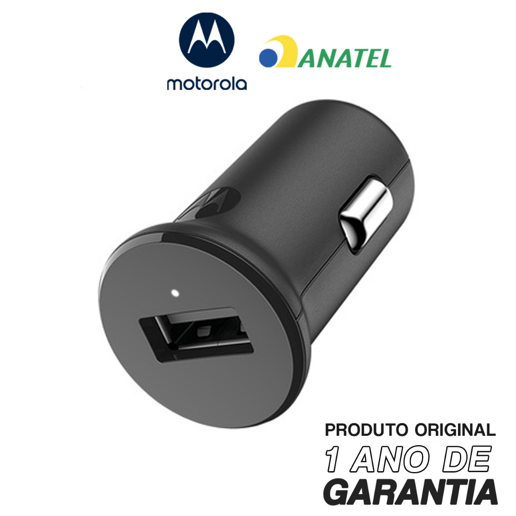 Carregador Portátil Veicular Motorola Turbo Power 15w - Cabo Micro Usb Preto em Oferta na Shopee
