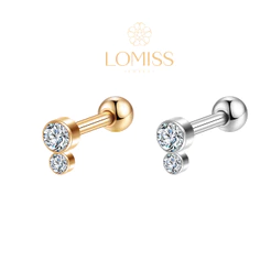 Piercing Helix Flat Conch Tragus Lóbulo Minibarbell Aço Cirúrgico Pvd 2 Zircônia Cravada