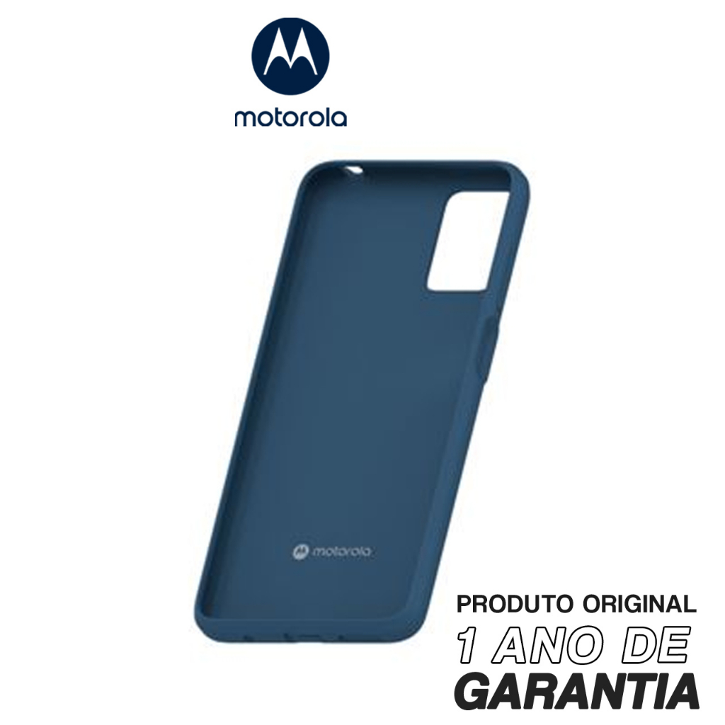 Capa Motorola Anti Impacto Capinha Protetora Original Smartphone Moto E22 Azul em Oferta na Shopee