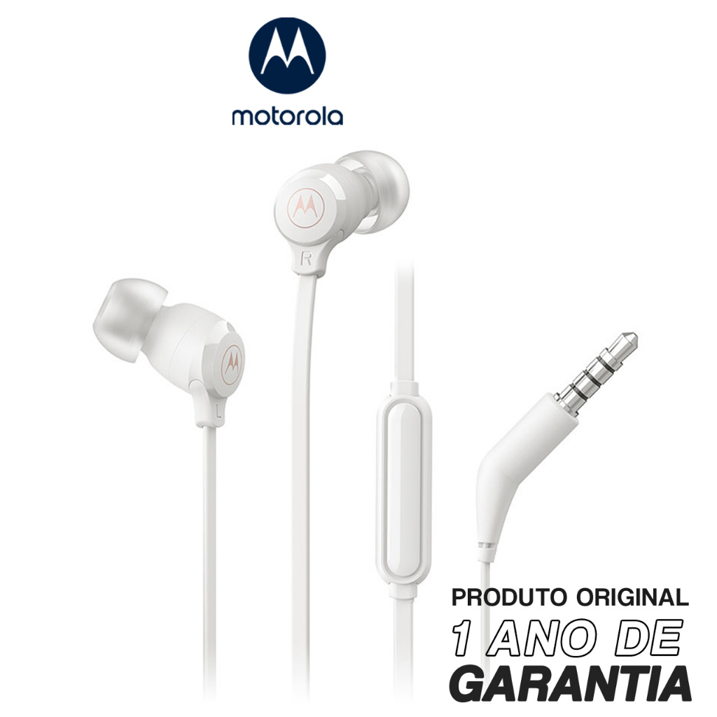 Fone De Ouvido Motorola Earbuds 3-S com Microfone - Branco em Oferta na Shopee