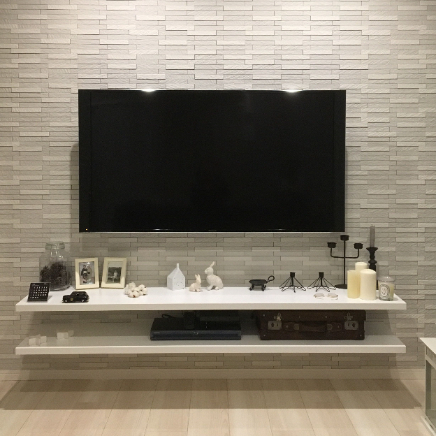 Rack Suspenso para Sala em MDF Branco Luxo para TV 55 Polegadas