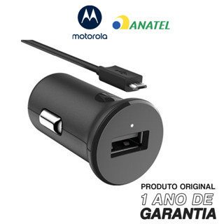 Carregador Portátil Veicular Motorola Turbo Power 18w - Cabo Micro Usb Preto