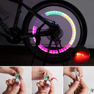 2 peças(UM PAR) Lâmpada De Pneus Colorida Noturna LED Luz De Bicicleta Decoração