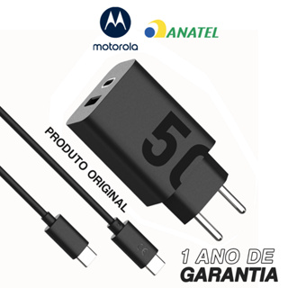 Carregador Portátil De Parede Motorola Turbo Power Duplo 50w - Cabo Usb-C em Oferta na Shopee