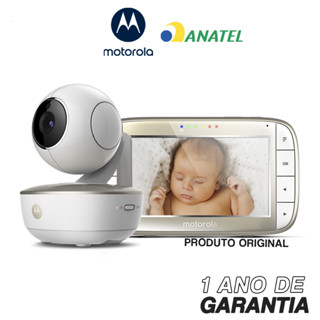 Babá Eletrônica Motorola VM 855 Connect 5” Wi-Fi Câmera Visão Noturna Zoom Digital Recarregável Bivolt Branco