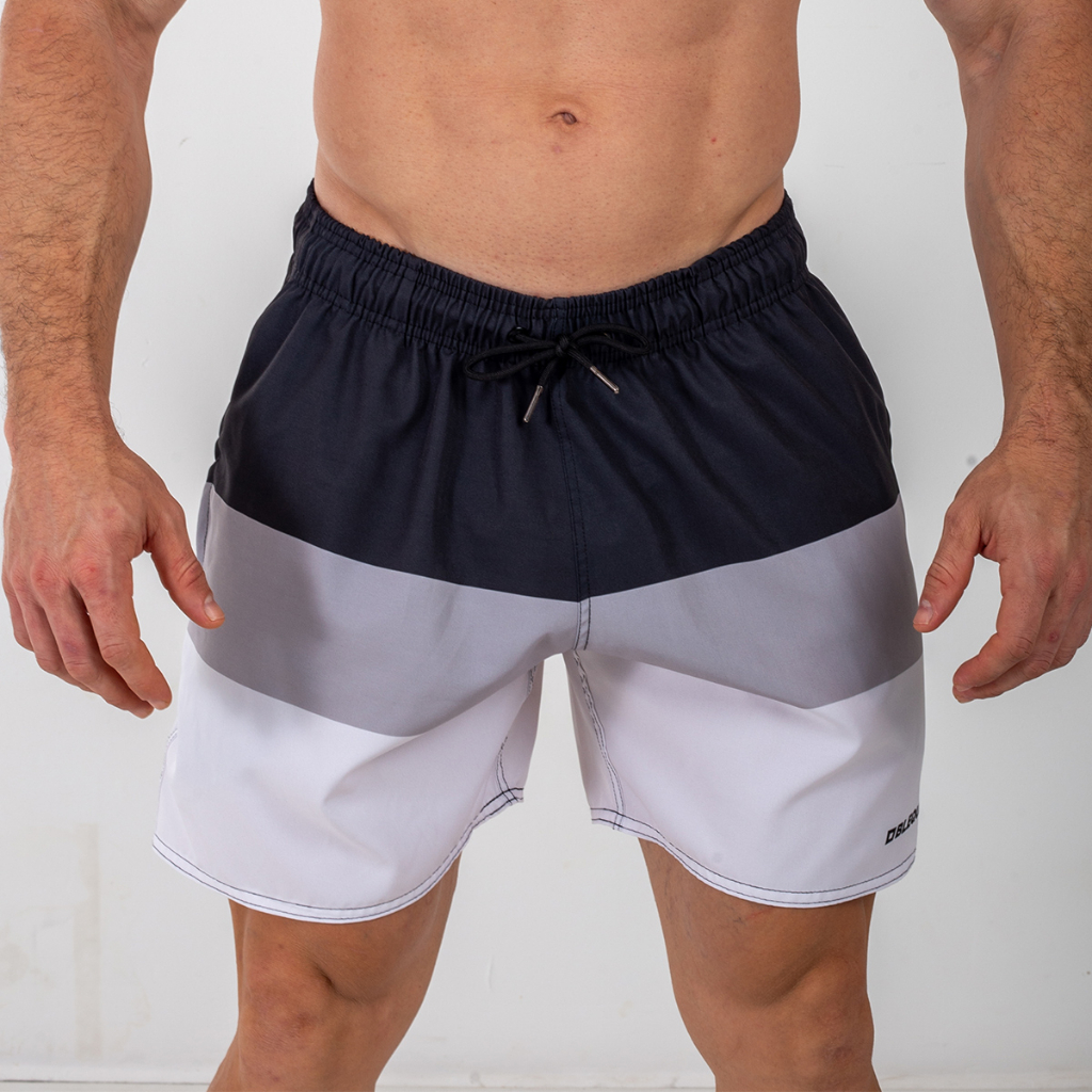 Short Calção Bermuda Com Cordão Masculina Listrada De Tactel Praia Piscina Confortável Old Times