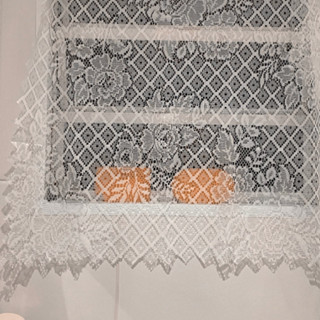 Cortina De Renda Branca Para Vitrô De Banheiro 1 Unidade romance
