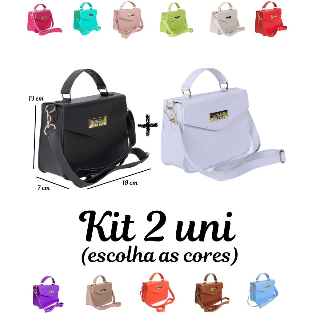 Bolsa Feminina Pequena Mão Transversal e Ombro - (Presente Especial dia das Mães) Escolha ...