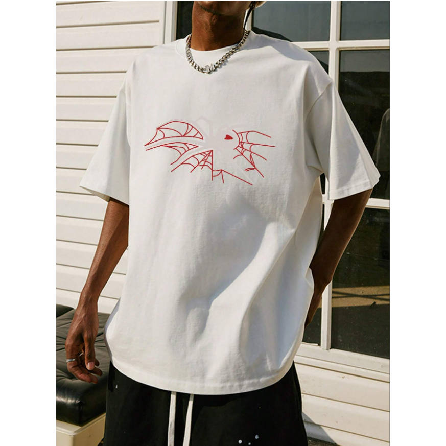Camiseta Spider Men Aranha Teia Oversized Unissex Manga Curta Básica