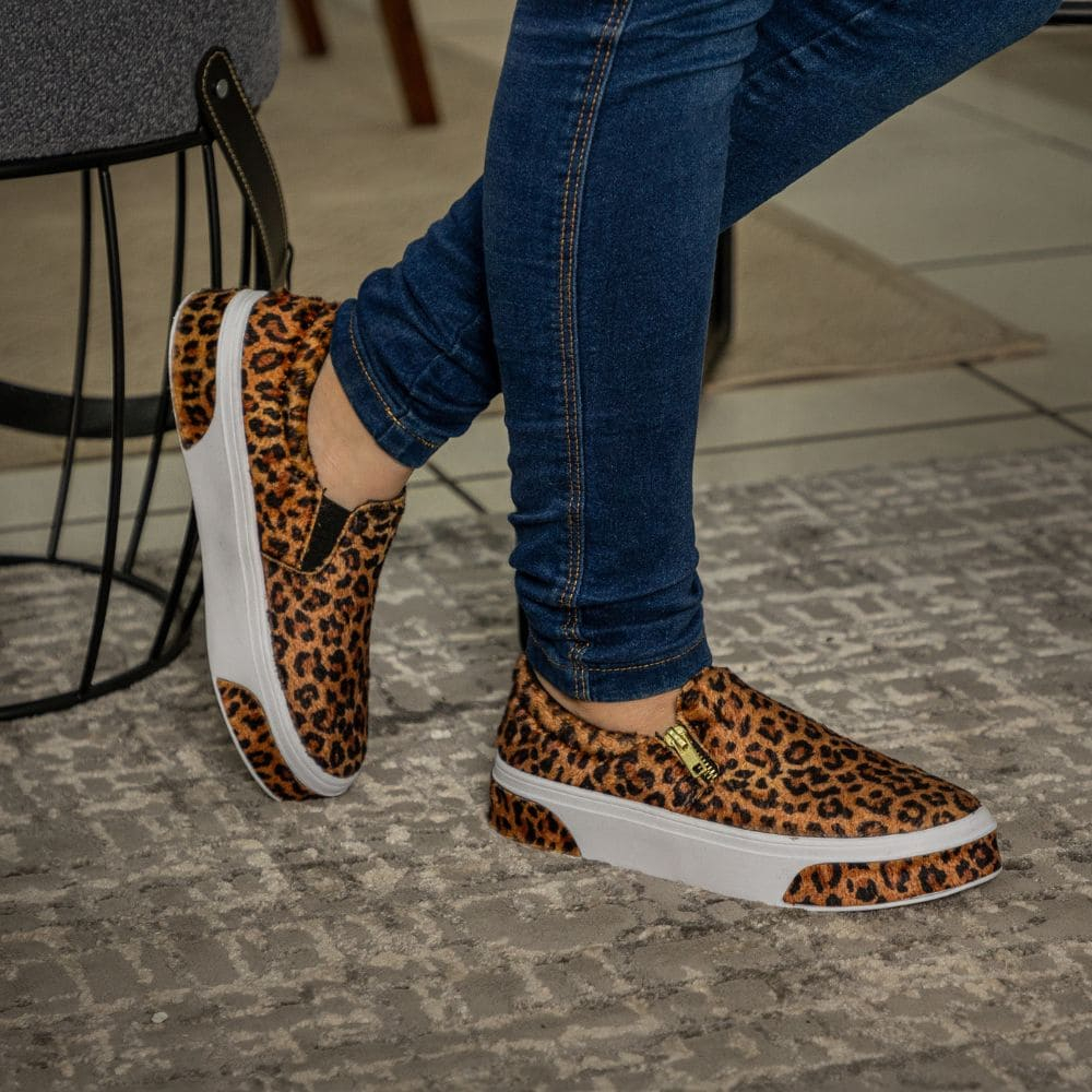 Slip On Casual Feminino Leve Tênis Em Camurça Com Zíper 503 GuGi em Oferta na Shopee