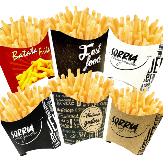 (200 unid.) Embalagem Caixa de Batata Frita -  Tamanho P, M e G - 200 unidades em Oferta na Shopee