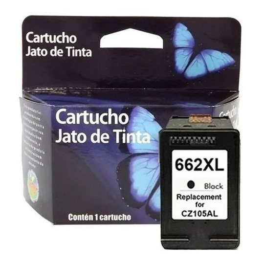 CARTUCHO DE TINTA RECARREGADO 662XL PRETO - 20ml 1516 2516