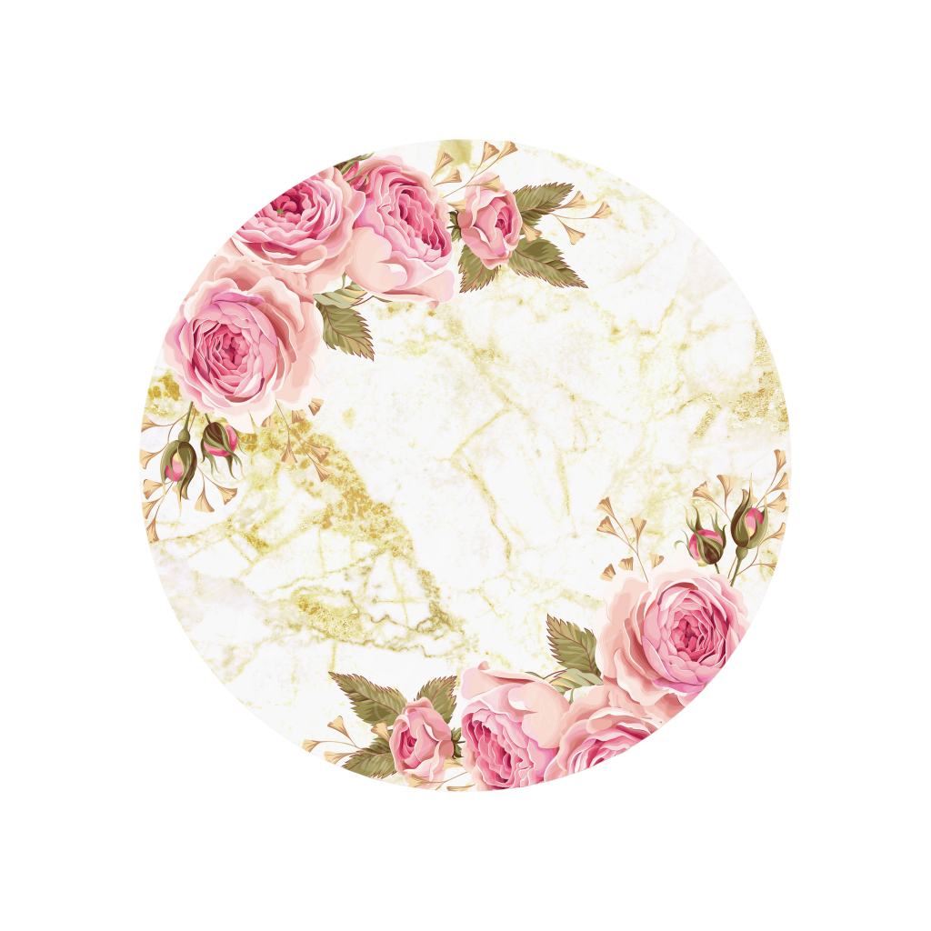 Painel Redondo Tecido Sublimado Flores - Floral em Oferta na Shopee