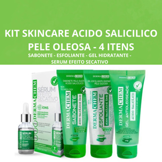 kit para Pele Oleosa Controle de Acne e Oleosidade com Serum Secativo Dermachem
