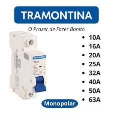 Disjuntor Unipolar Monopolar Din Tramontina 10a A 63a