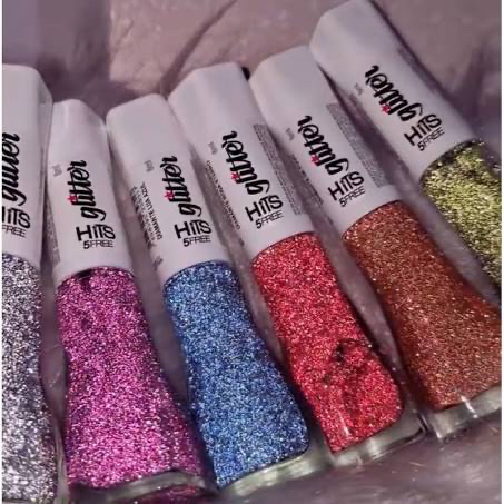 Esmalte Hits coleção DIAMANTE gliters refletivos kit com 6 esmaltes