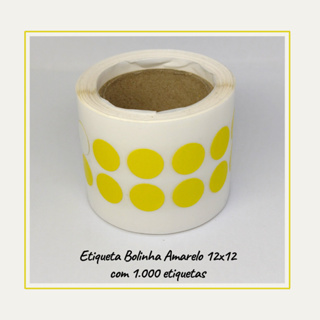 1000 Etiquetas Adesivas Selo Bolinha - Amarelo em Oferta na Shopee