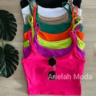 Cropped Top Regatinha Forrado Feminina Basica Alcinha Fina Suplex REF TOP DIVA