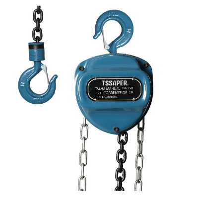 Imagem Talha Guincho Manual 2 Tonelada 2000kg Corrente 5m com Freio Duplo - TSSAPER