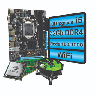 Kit Upgrade INTEL I5 6500 3.2 Ghz + placa Intel H110 + Memória 8 GB ou 16 GB ou 32 GB DDR4 + Cooler + WIFI * Todas peças novas!