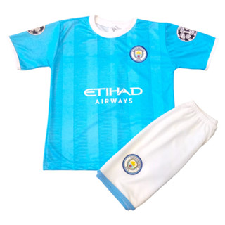 Conjunto Manchester City Azul Camisa e Bermuda Infatil