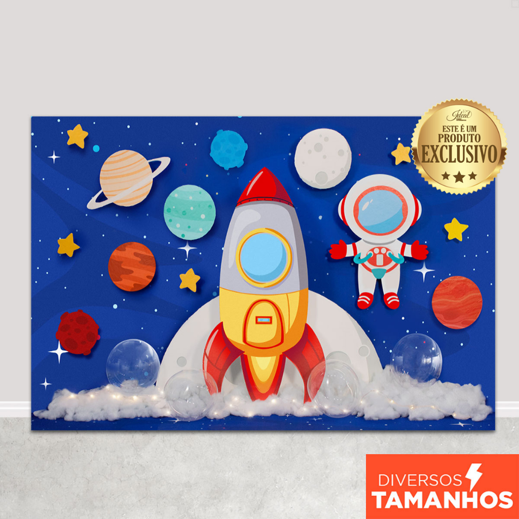 Fundo Fotográfico Dia das Crianças Astronauta produção Cenográfica Exclusivo FFC-875 em Oferta na Shopee