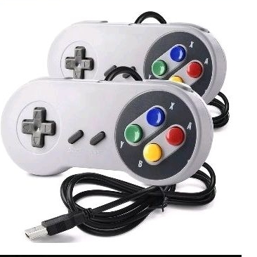 2 Controle Super Nintendo Snes Joystick Usb Retr Emulador Pc