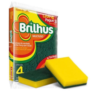 Esponja para Limpeza Brilhus Multiuso com 4 Unidades - Bettanin em Oferta na Shopee