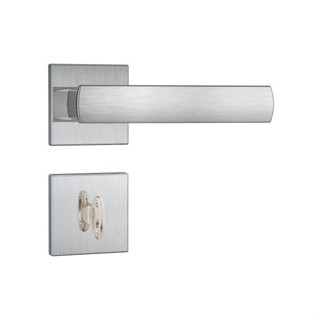Fechadura Porta Banheiro 823/35 Roseta Quadrada Inox Escovado Broca 40mm Escovado Stam