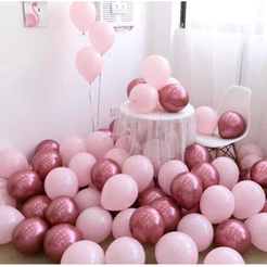 50 Unid Rosa candy 5 pol + 25 Pink Rosa 5 Pol Cromado Balão Bexiga Metalizado OFF (CHOCO)