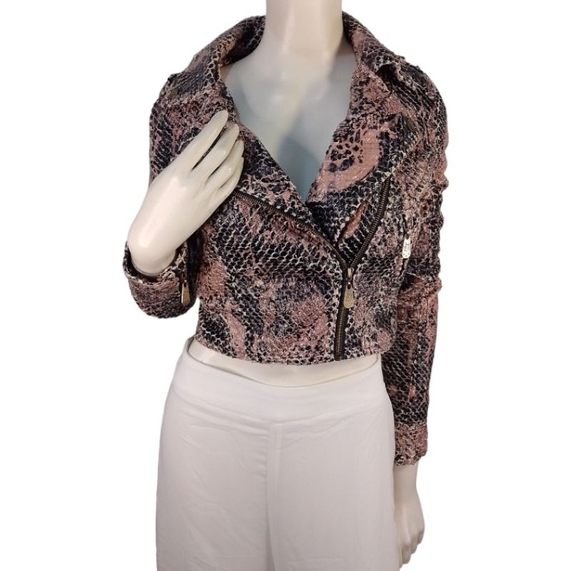 [ P, M ] PLANET GIRLS Jaqueta sintética animal print rosa