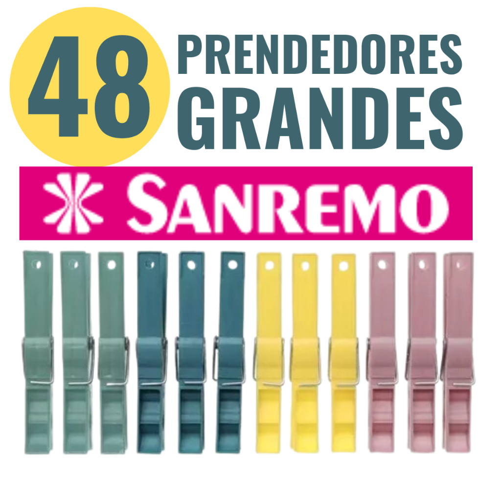 Prendedor De Roupa Plastico Pregador Grande Resistente Reforçado Sanremo