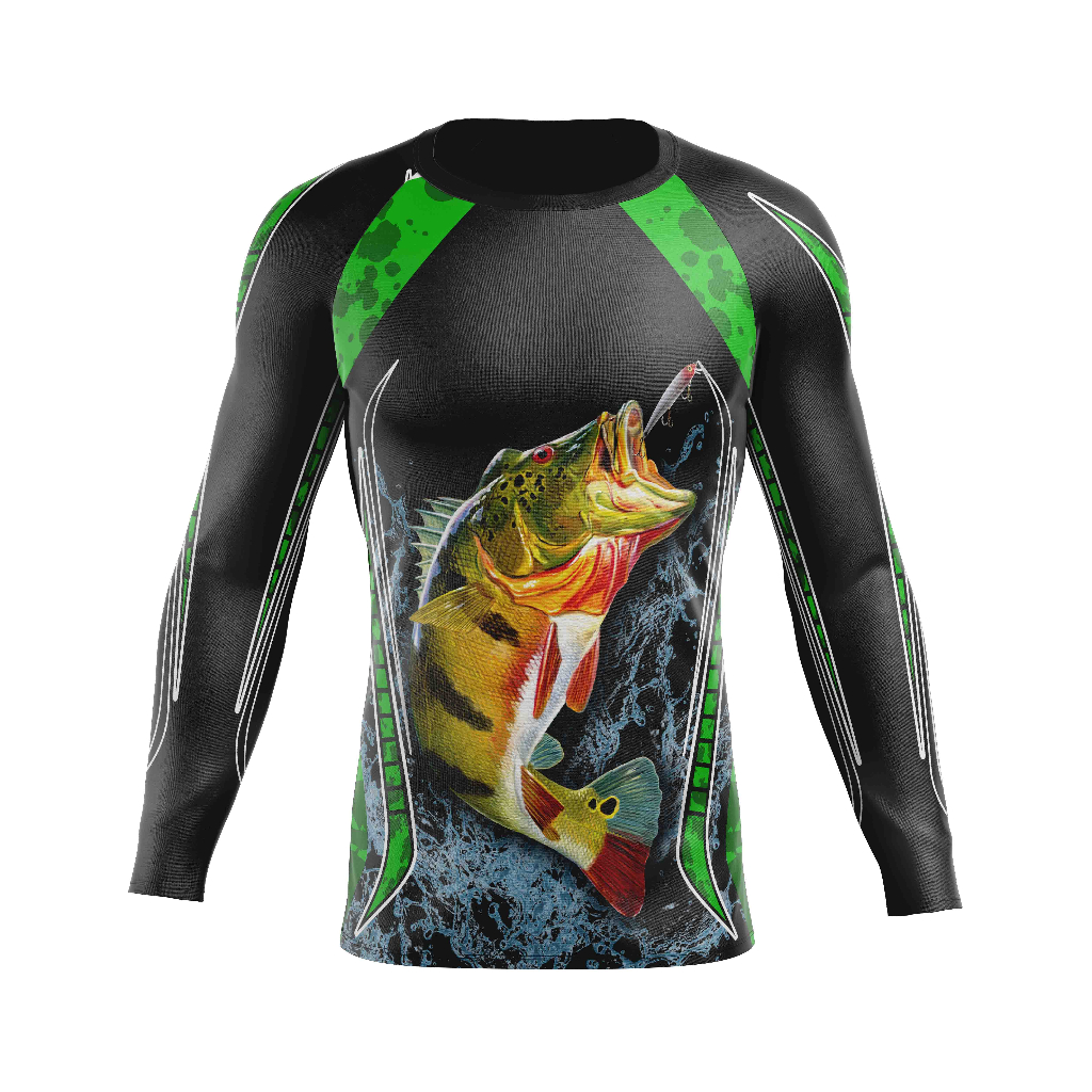camisa camiseta de pesca peixe tucunaré recarregando a bateria