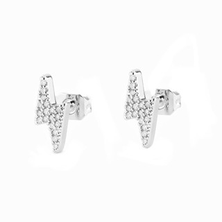Brinco Masculino Piercing de Raio Prata feminino Cravejado com Zircônia em Oferta na Shopee