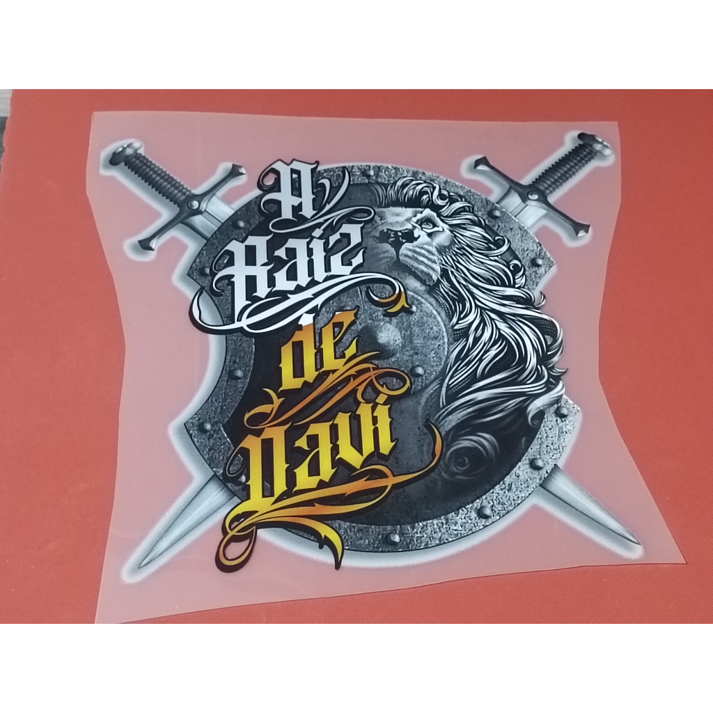Estampa dtf termocolante EVANGELICA A RAIZ DE DAVI para camiseta 25cm grande pronta para aplicação * pode-se aplicar com ferro de passar ou prensa termica* patch