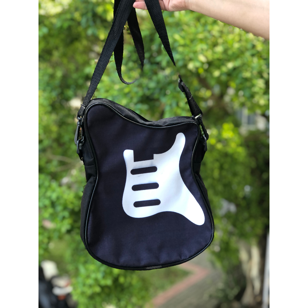 Bolsa Guitarra Shoulder Bag Estampa Contorno Guitarra Musica Music